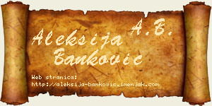 Aleksija Banković vizit kartica